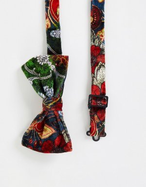 Бархатный галстук-бабочка с принтом -Разноцветный Gianni Feraud
