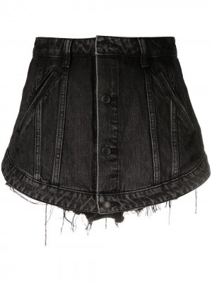 Джинсовая юбка-шорты Alexander Wang. Цвет: черный
