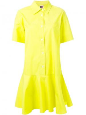 Расклешенное платье-рубашка IM Isola Marras I'M. Цвет: жёлтый и оранжевый