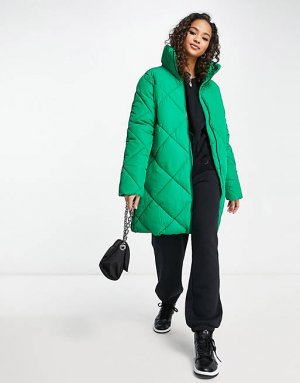 Зеленая стеганая куртка Monki