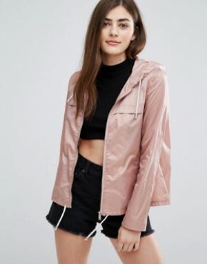 Куртка-дождевик на молнии New Look. Цвет: розовый