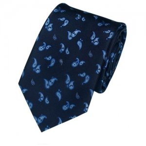 Классический галстук в синем цвете с пейсли 833754 Laura Biagiotti. Цвет: синий