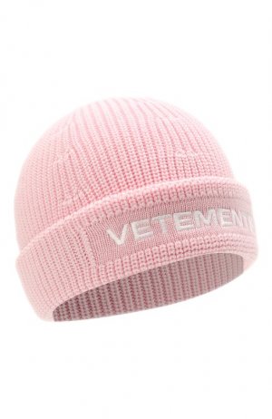 Шерстяная шапка VETEMENTS. Цвет: розовый