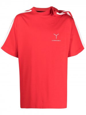 Футболка с драпировкой и логотипом Y/Project. Цвет: красный
