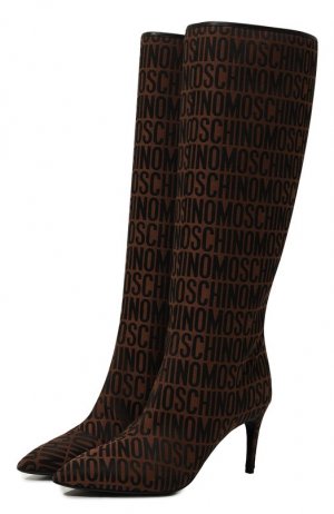Текстильные сапоги Moschino. Цвет: коричневый