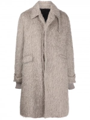 Однобортное пальто AMIRI. Цвет: коричневый