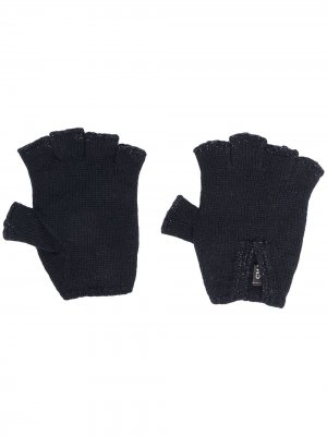 Трикотажные перчатки-митенки Chanel Pre-Owned. Цвет: синий
