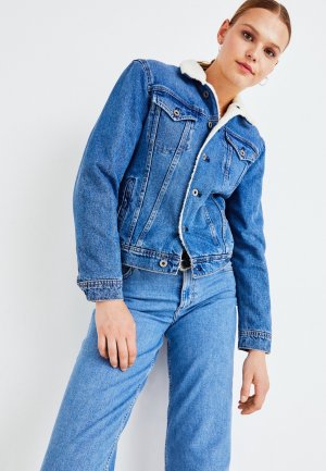 Джинсовая куртка ROSE JACKET , синий деним Pepe Jeans. Цвет: синий