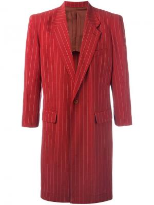 Легкое пальто в тонкую полоску Jean Paul Gaultier Vintage. Цвет: красный