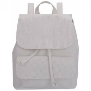 Рюкзак кожаный DS-0090/2 женский на молнии с одним отделением и клапаном кнопке белый (67245) OrsOro. Цвет: белый
