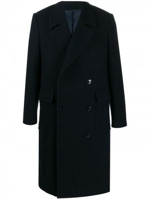 Пальто на пуговицах MP Massimo Piombo. Цвет: синий