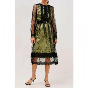 Платье, размер 48, зеленый Caterina Leman. Цвет: зеленый/черный