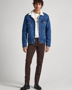Узкие мужские брюки чинос коричневого цвета , коричневый Pepe Jeans. Цвет: коричневый