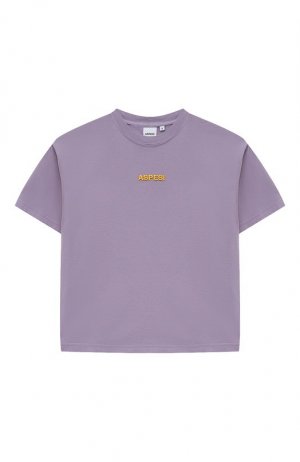Хлопковая футболка Aspesi. Цвет: сиреневый