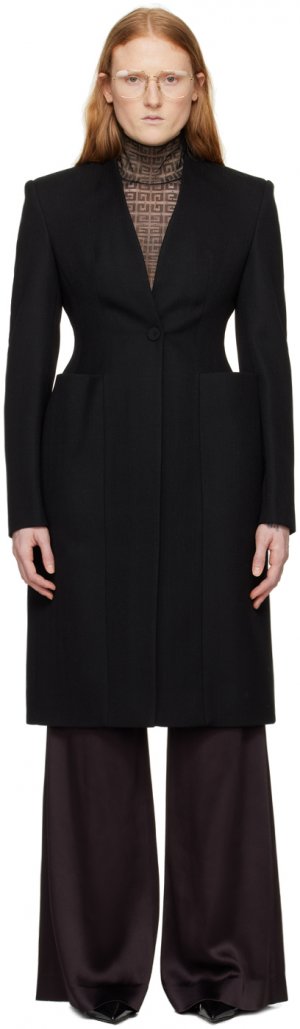 Черное пальто «Песочные часы» Givenchy