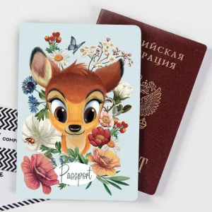 Обложка для паспорта женская Бэмби, разноцветный Disney. Цвет: разноцветный