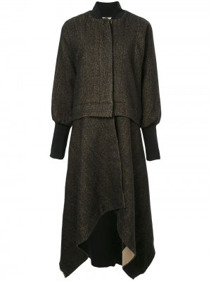 Пальто с асимметричным подолом Uma Wang. Цвет: коричневый