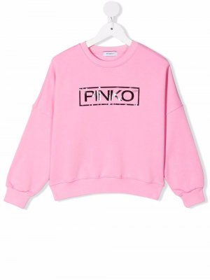 Толстовка с логотипом Pinko Kids. Цвет: розовый