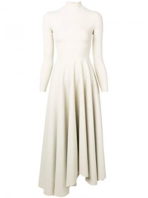 Платье с плиссированной асимметричной юбкой A.W.A.K.E.. Цвет: нейтральные цвета