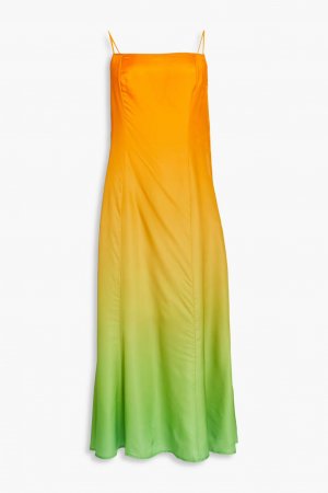 Атласное платье-комбинация миди Dégradé , оранжевый Samsøe Φ