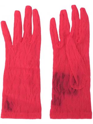 Кружевные перчатки Gucci. Цвет: розовый