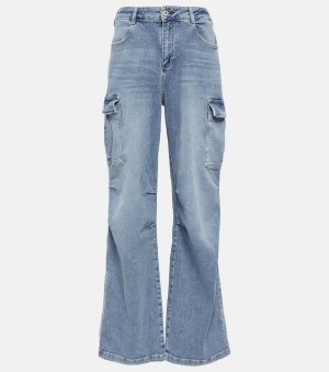 Широкие джинсы карго с высокой посадкой Ag Jeans, синий Jeans