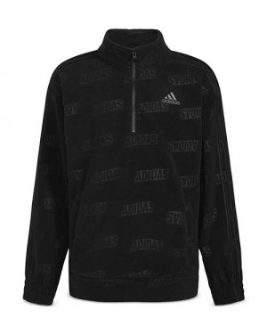 Уютный пуловер с молнией до половины длины для мальчиков Brand Love – Big Kid , цвет Black Adidas
