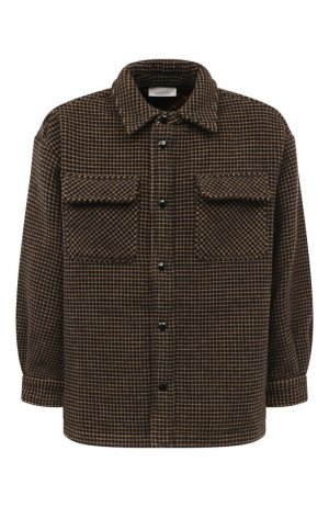 Шерстяная куртка-рубашка Laneus. Цвет: коричневый
