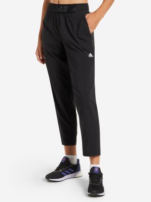 Брюки женские Branded Elastic, Черный, размер 48-50 adidas. Цвет: черный
