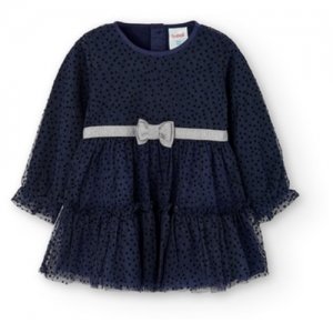 Платье , нарядное, размер 92, синий, черный Boboli. Цвет: синий/черный