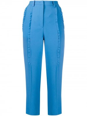 Укороченные брюки узкого кроя с оборками Nº21. Цвет: синий
