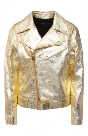 Кожаная куртка Tom Ford. Цвет: золотой
