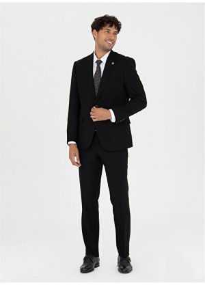Черный мужской костюм узкого кроя с нормальной талией Pierre Cardin