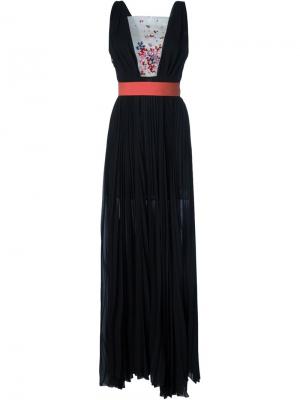 Вечернее платье с контрастным поясом MSGM. Цвет: чёрный