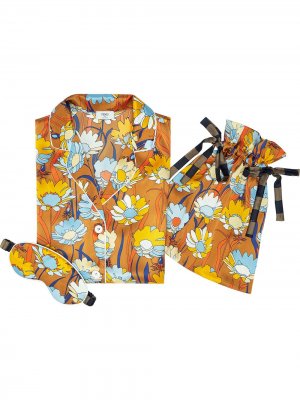 Пижама с цветочным принтом Fendi. Цвет: коричневый