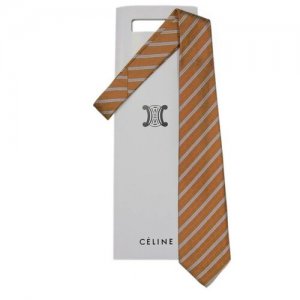 Оранжевый галстук с голубыми полосами 70639 Celine. Цвет: оранжевый