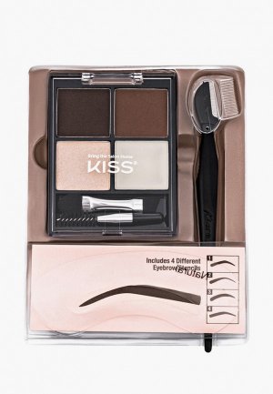 Набор для макияжа бровей Kiss Beautiful  Brow Kit, 2 г.. Цвет: коричневый