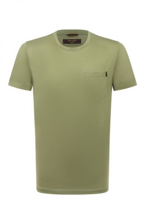 Хлопковая футболка Moorer. Цвет: зелёный