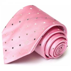 Галстук в розовых тонах с полосками из горошка 58992 Celine. Цвет: розовый