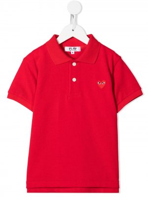 Heart-logo cotton polo shirt Comme Des Garçons Play Kids. Цвет: красный