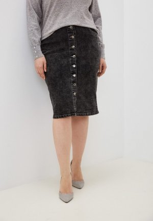 Юбка джинсовая Adele Fashion. Цвет: серый