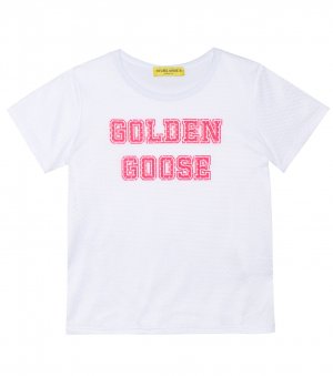 Хлопковая футболка с логотипом , белый Golden Goose