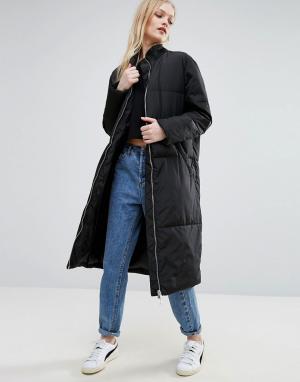 Длинное дутое пальто Slumber ADPT. Цвет: черный