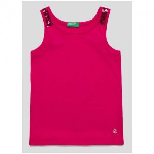 Майка без рукавов United Colors of Benetton для девочки 22P-3096C8262-2L3-XL. Цвет: розовый