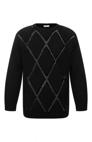 Шерстяной свитер Valentino. Цвет: чёрный