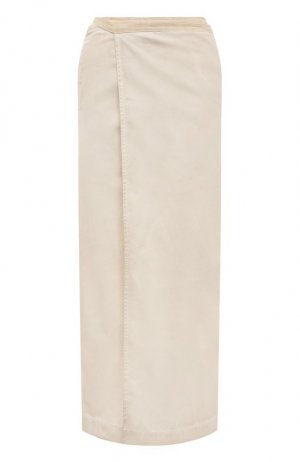 Хлопковая юбка Uma Wang. Цвет: кремовый