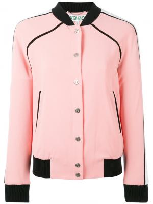 Куртка бомбер с контрастным подолом Kenzo. Цвет: розовый и фиолетовый