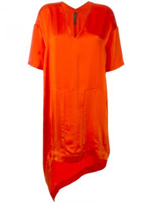 Асимметричное платье-футболка Ilaria Nistri. Цвет: жёлтый и оранжевый