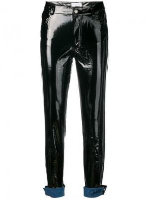 Облегающие брюки с подворотами Gaelle Bonheur. Цвет: черный