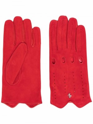 Perforated-detail leather gloves Ferrari. Цвет: красный